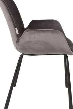 Eetkamerstoelen Met Armleuning-Zuiver Brit (set van 2) Eetkamerstoel Dark Grey