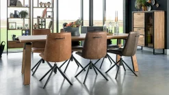 Draaibare Eetkamerstoelen|Eetkamerstoelen Zonder Armleuning-Henders en Hazel Brody Eetkamerstoel Bruin