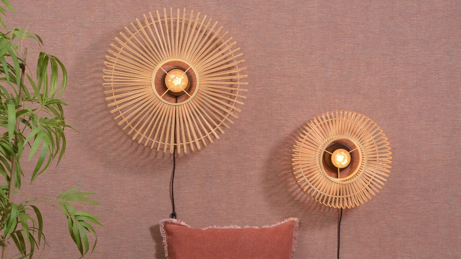 Industriële Wandlampen|Wandlampen-Good&Mojo Bromo Bamboo Wandlamp Natural