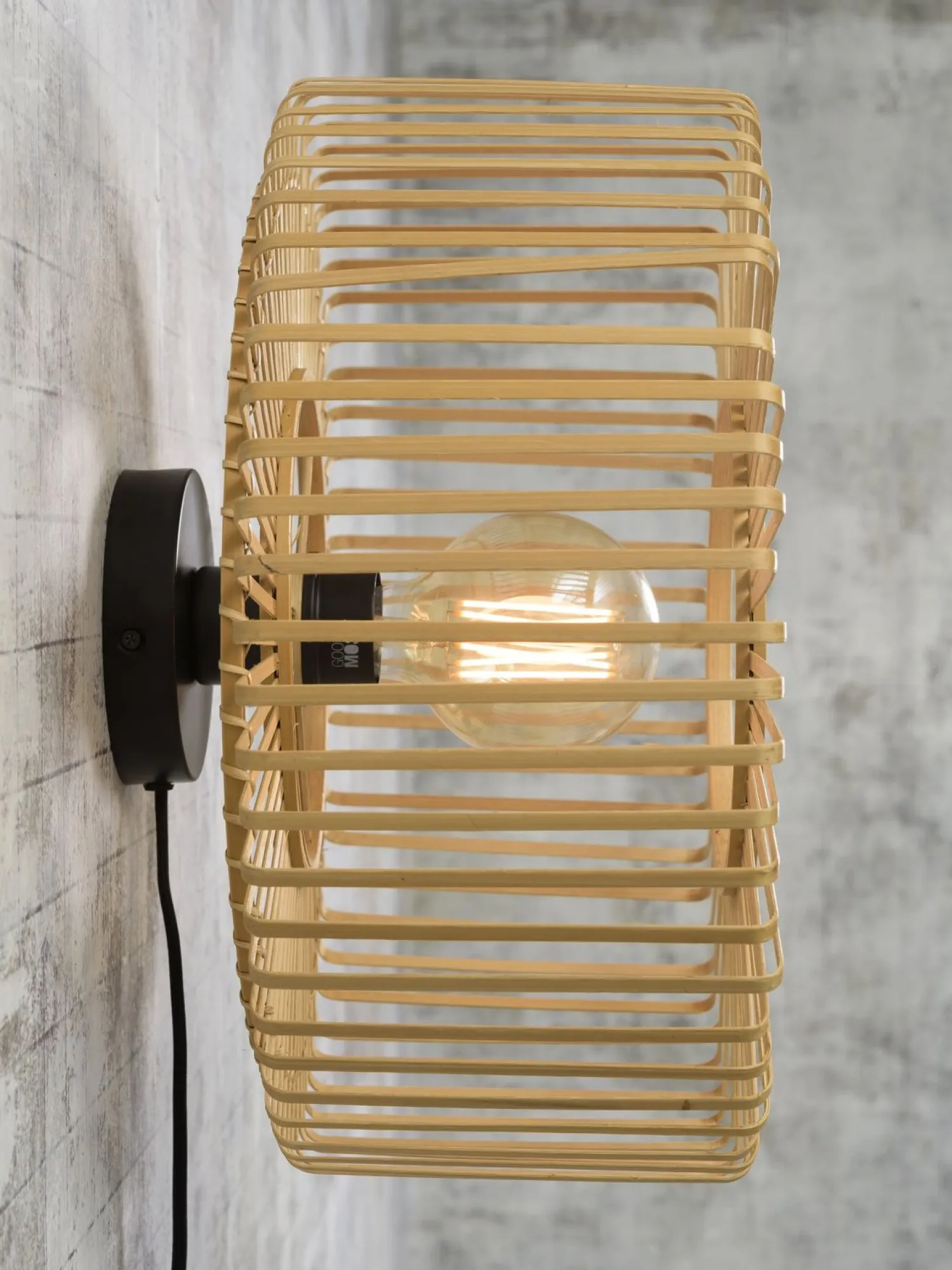 Industriële Wandlampen|Wandlampen-Good&Mojo Bromo Bamboo Wandlamp Natural
