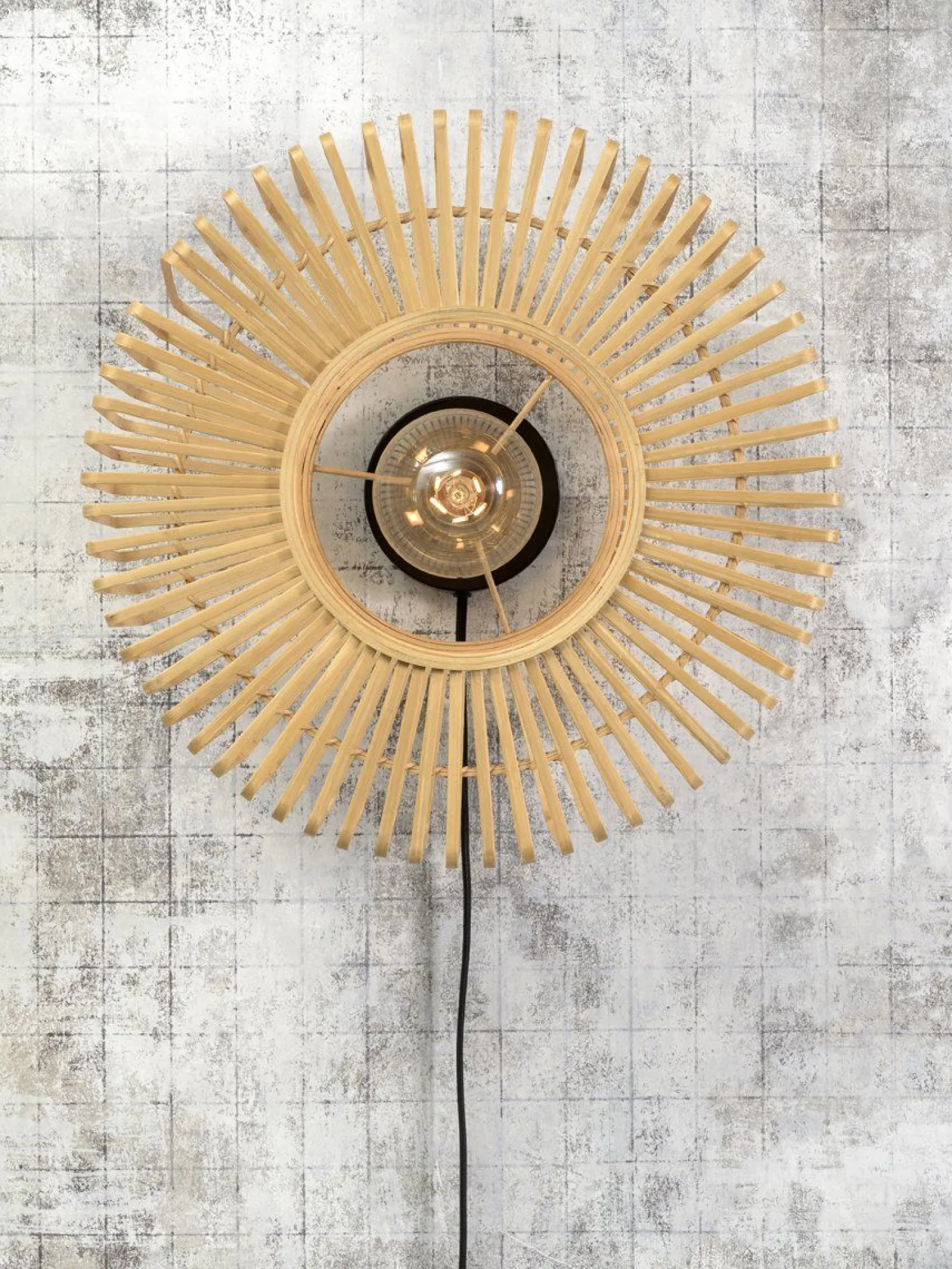 Industriële Wandlampen|Wandlampen-Good&Mojo Bromo Bamboo Wandlamp Natural