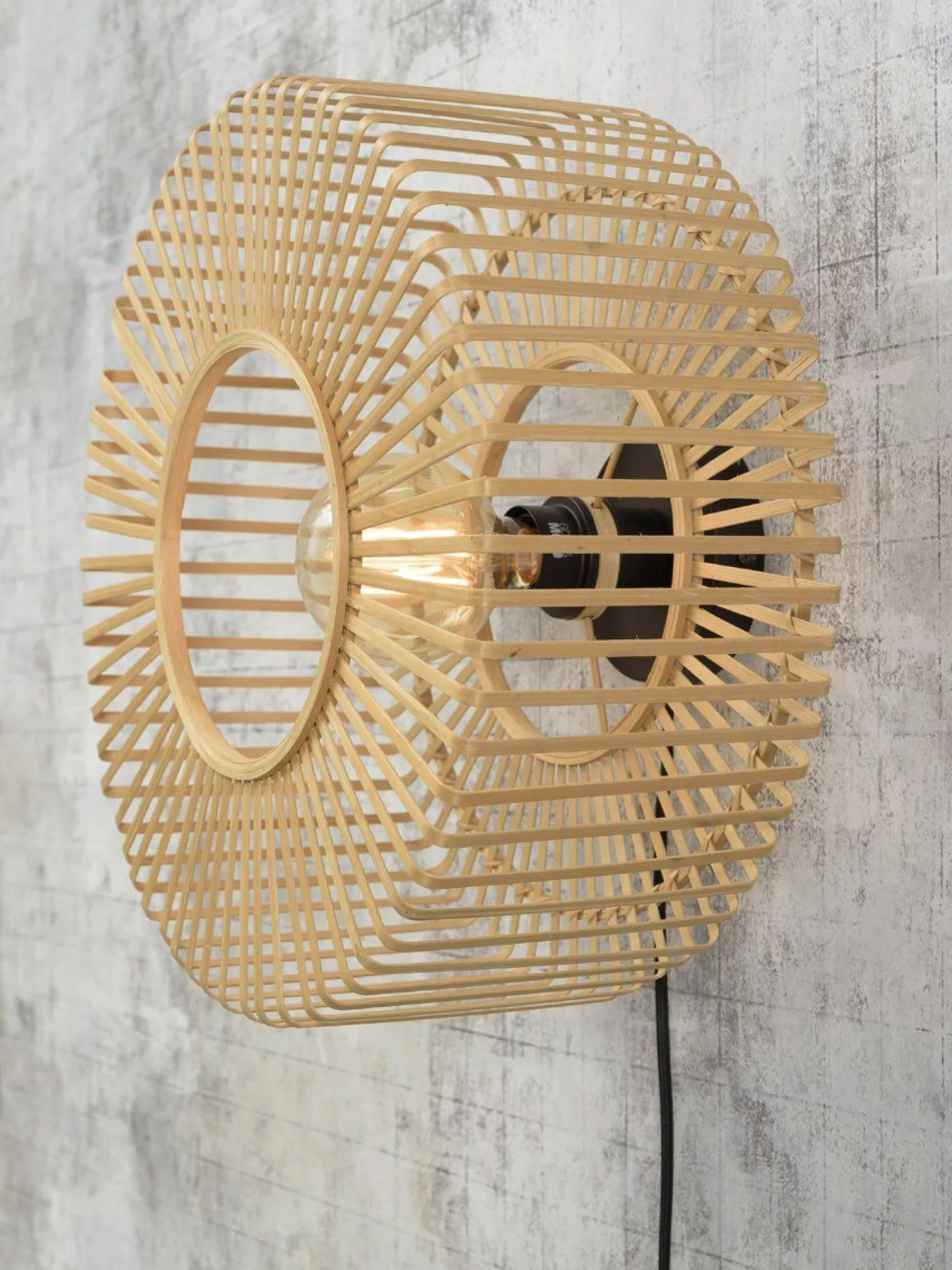 Industriële Wandlampen|Wandlampen-Good&Mojo Bromo Bamboo Wandlamp Natural