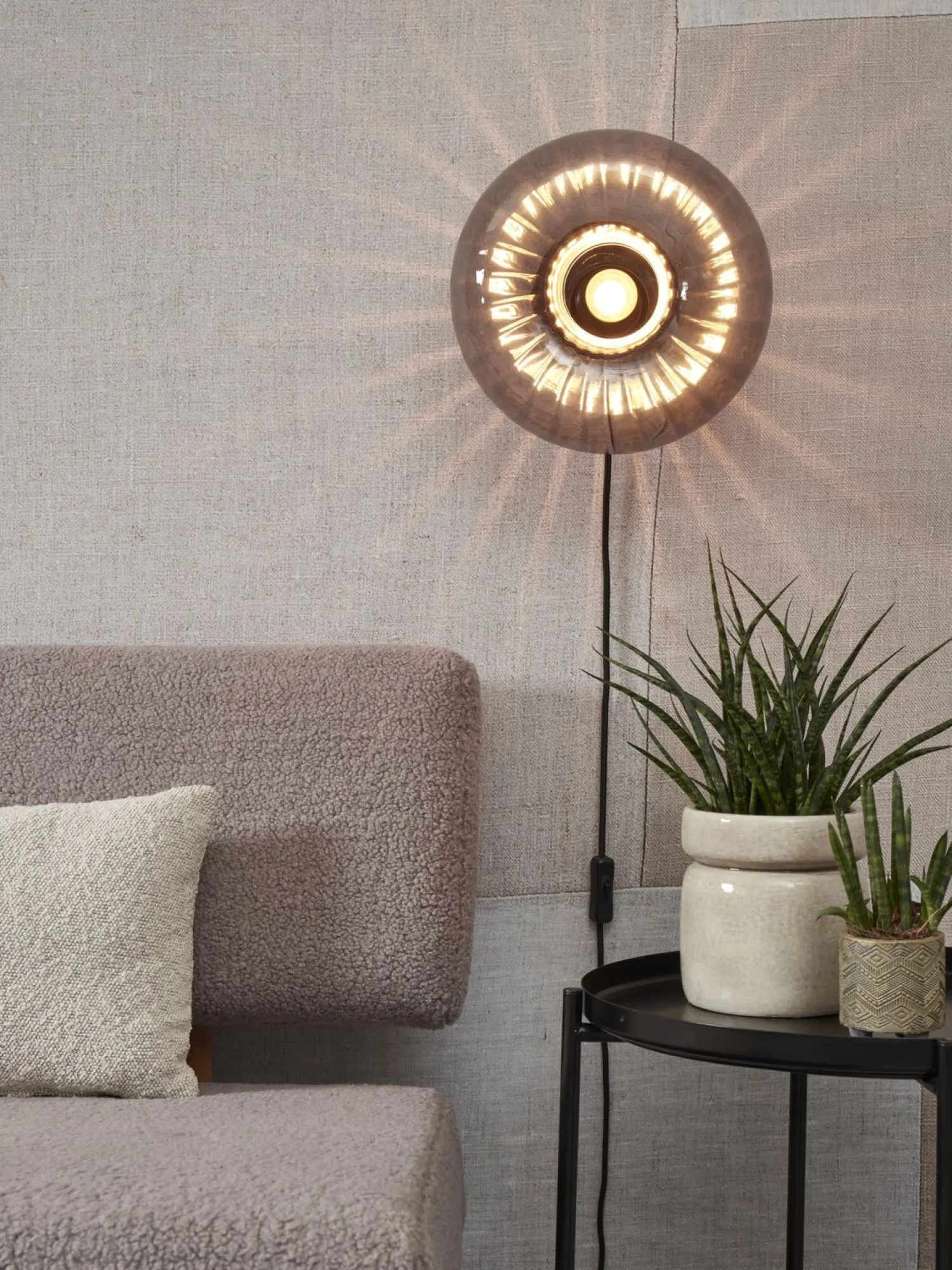 Wandlampen|Wandlampen-It's about RoMi Brussels Wandlamp Transparent, Gold