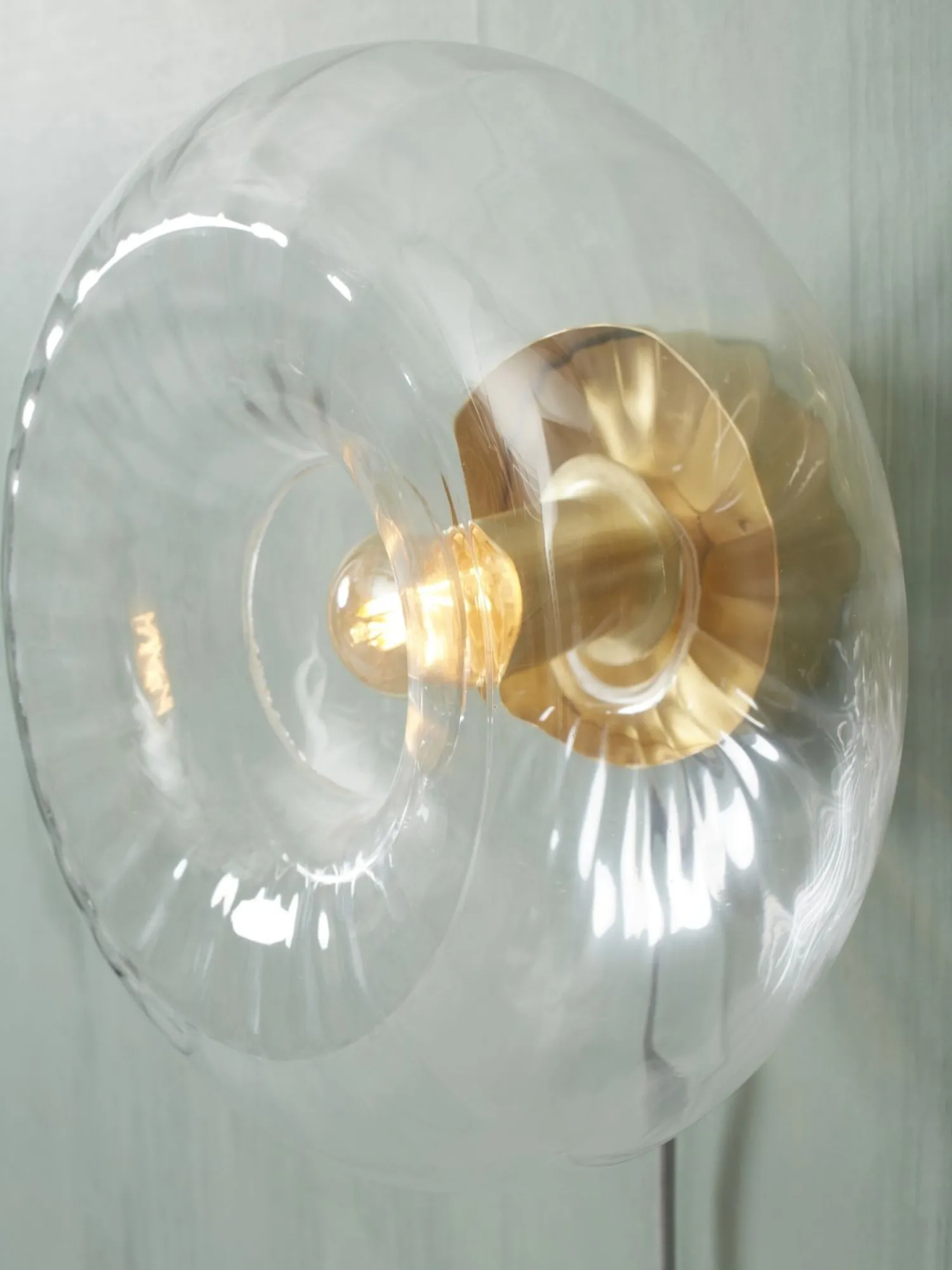 Industriële Wandlampen|Wandlampen-It's about RoMi Brussels Wandlamp Transparent, Gold