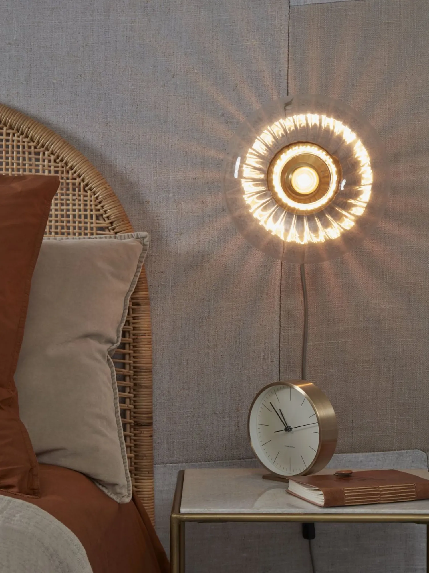 Industriële Wandlampen|Wandlampen-It's about RoMi Brussels Wandlamp Transparent, Gold