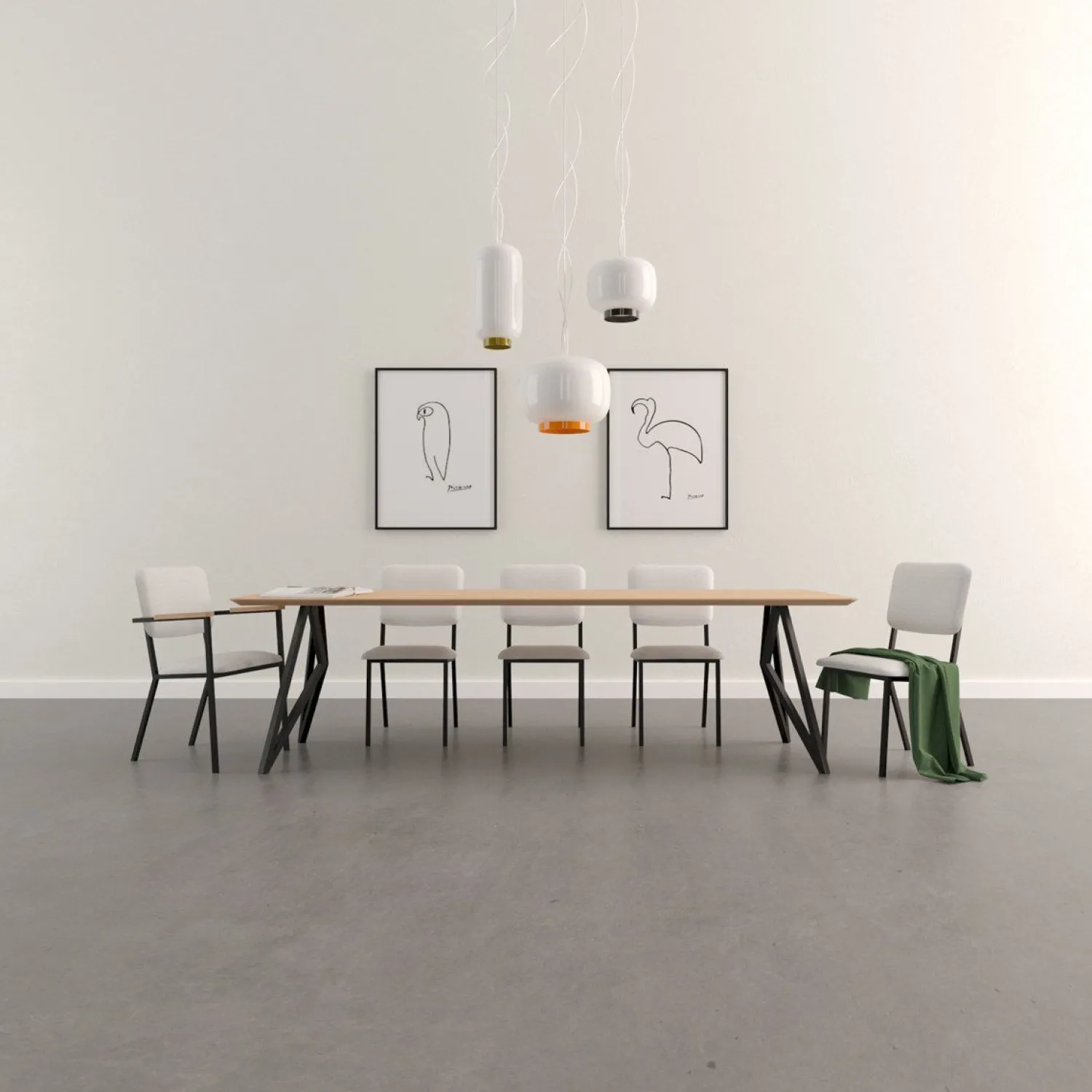 Houten Eettafels|Rechthoekige Eettafels-Studio HENK Butterfly Black Eettafel Naturel