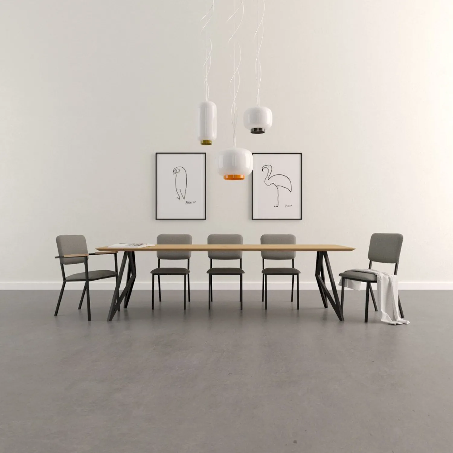 Houten Eettafels|Rechthoekige Eettafels-Studio HENK Butterfly Black Eettafel Naturel