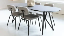 Houten Eettafels|Ovale Eettafels-Studio HENK Butterfly Plat Ovaal Eettafel Zwart
