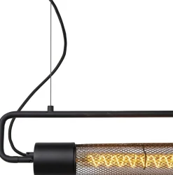 Industriële Hanglampen|Industriële Hanglampen-Lucide Calixt Hanglamp Zwart