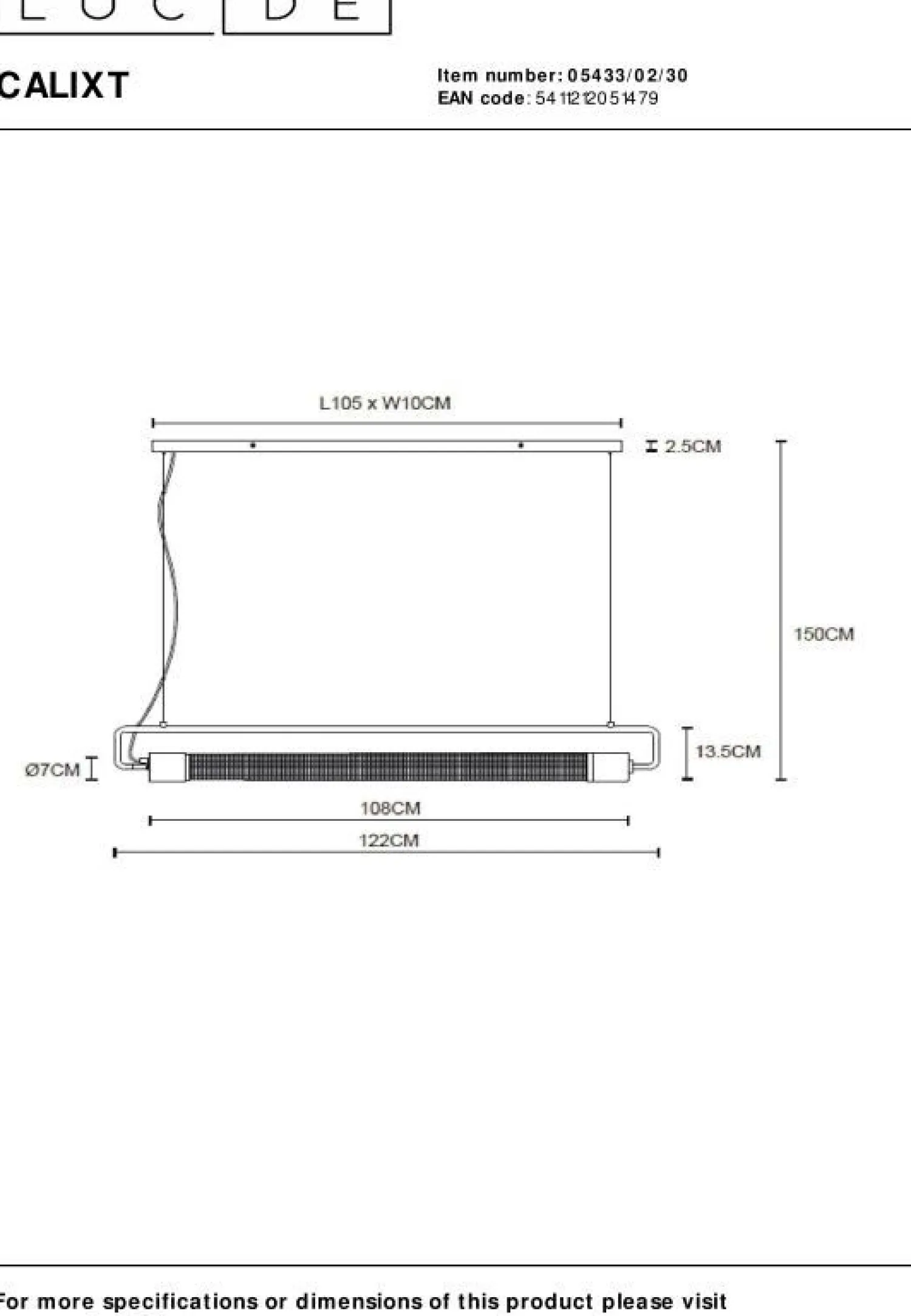 Industriële Hanglampen|Industriële Hanglampen-Lucide Calixt Hanglamp Zwart