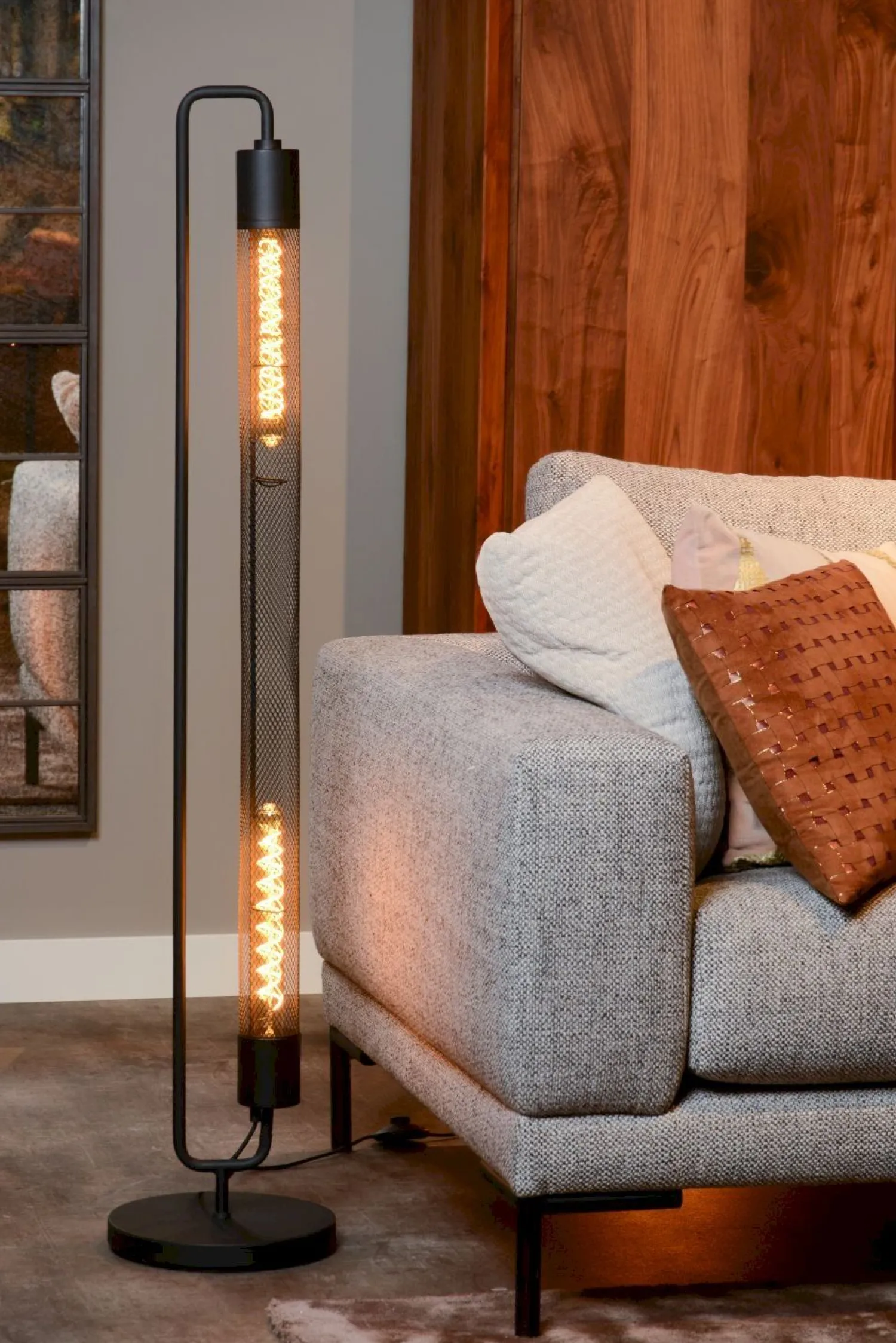Industriële Vloerlampen|Vloerlampen-Lucide Calixt Vloerlamp Zwart