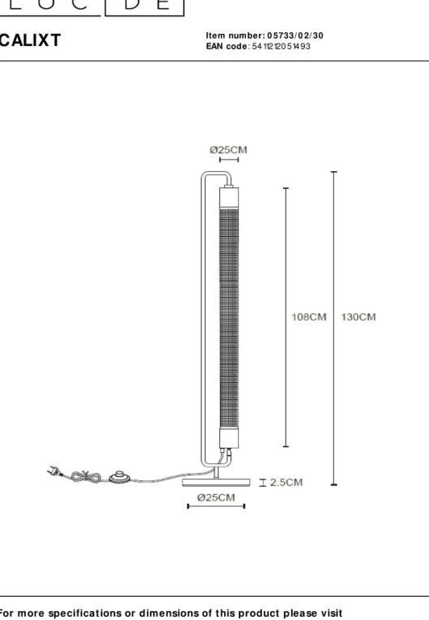 Industriële Vloerlampen|Vloerlampen-Lucide Calixt Vloerlamp Zwart