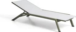 Tuinstoelen-Kave Home Capraia Ligstoel Groen, Wit