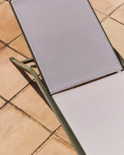 Tuinstoelen-Kave Home Capraia Ligstoel Groen, Wit