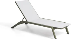 Tuinstoelen-Kave Home Capraia Ligstoel Groen, Wit