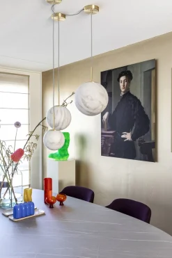 Glazen Hanglampen|Glazen Hanglampen-It's about RoMi Carrara Bol Hanglamp White marble, Gold