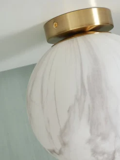 Moderne Plafondlampen|Plafondlampen-It's about RoMi Carrara Plafondlamp White marble, Gold