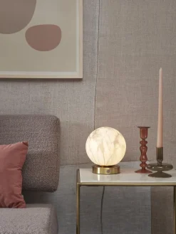 Tafellampen|Tafellampen-It's about RoMi Carrara Tafellamp White marble, Gold