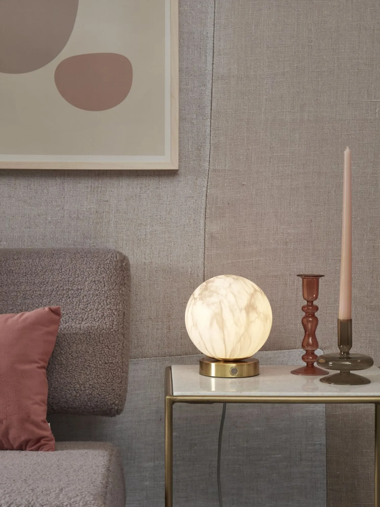 Tafellampen|Tafellampen-It's about RoMi Carrara Tafellamp White marble, Gold