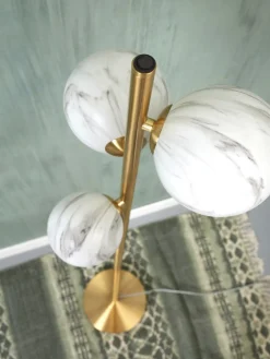 Vloerlampen|Vloerlampen-It's about RoMi Carrara Vloerlamp White marble, Gold