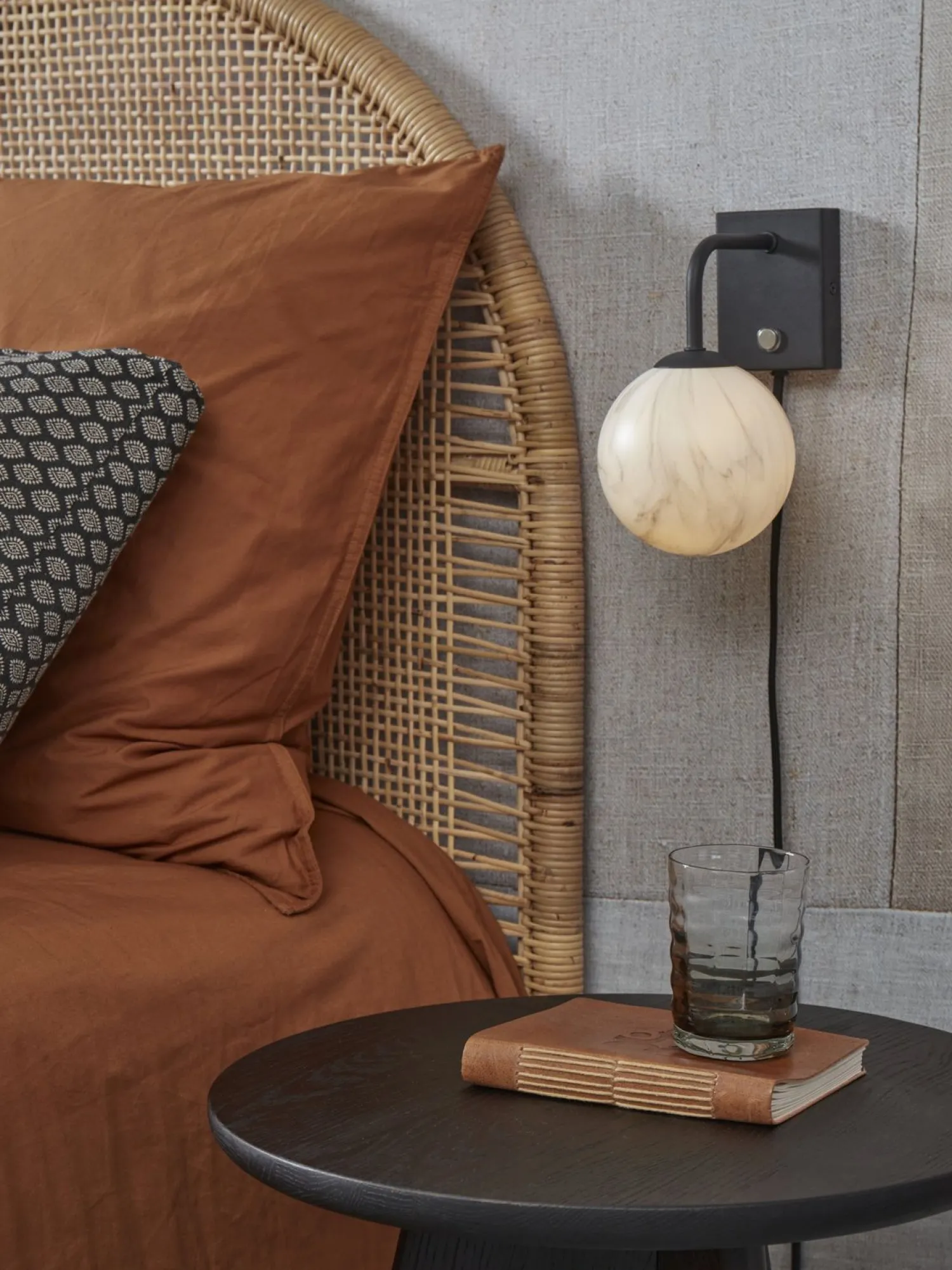 Wandlampen|Wandlampen-It's about RoMi Carrara Wandlamp White marble, Black