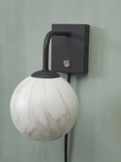 Wandlampen|Wandlampen-It's about RoMi Carrara Wandlamp White marble, Black