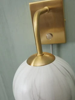 Wandlampen|Wandlampen-It's about RoMi Carrara Wandlamp White marble, Gold