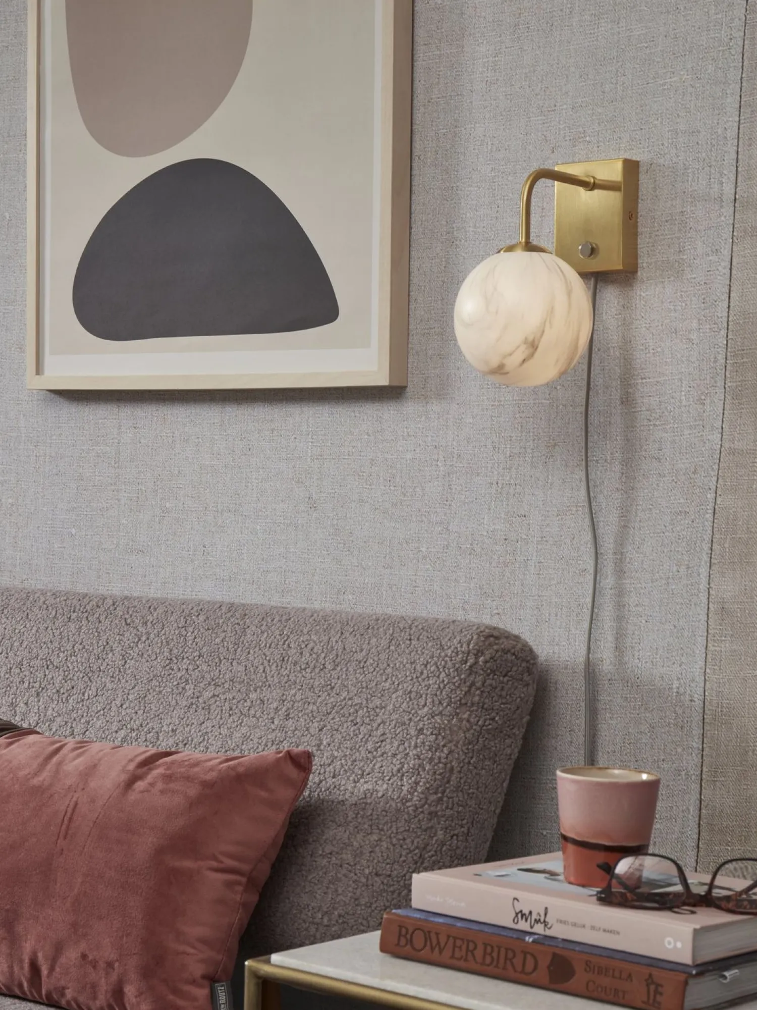 Wandlampen|Wandlampen-It's about RoMi Carrara Wandlamp White marble, Gold