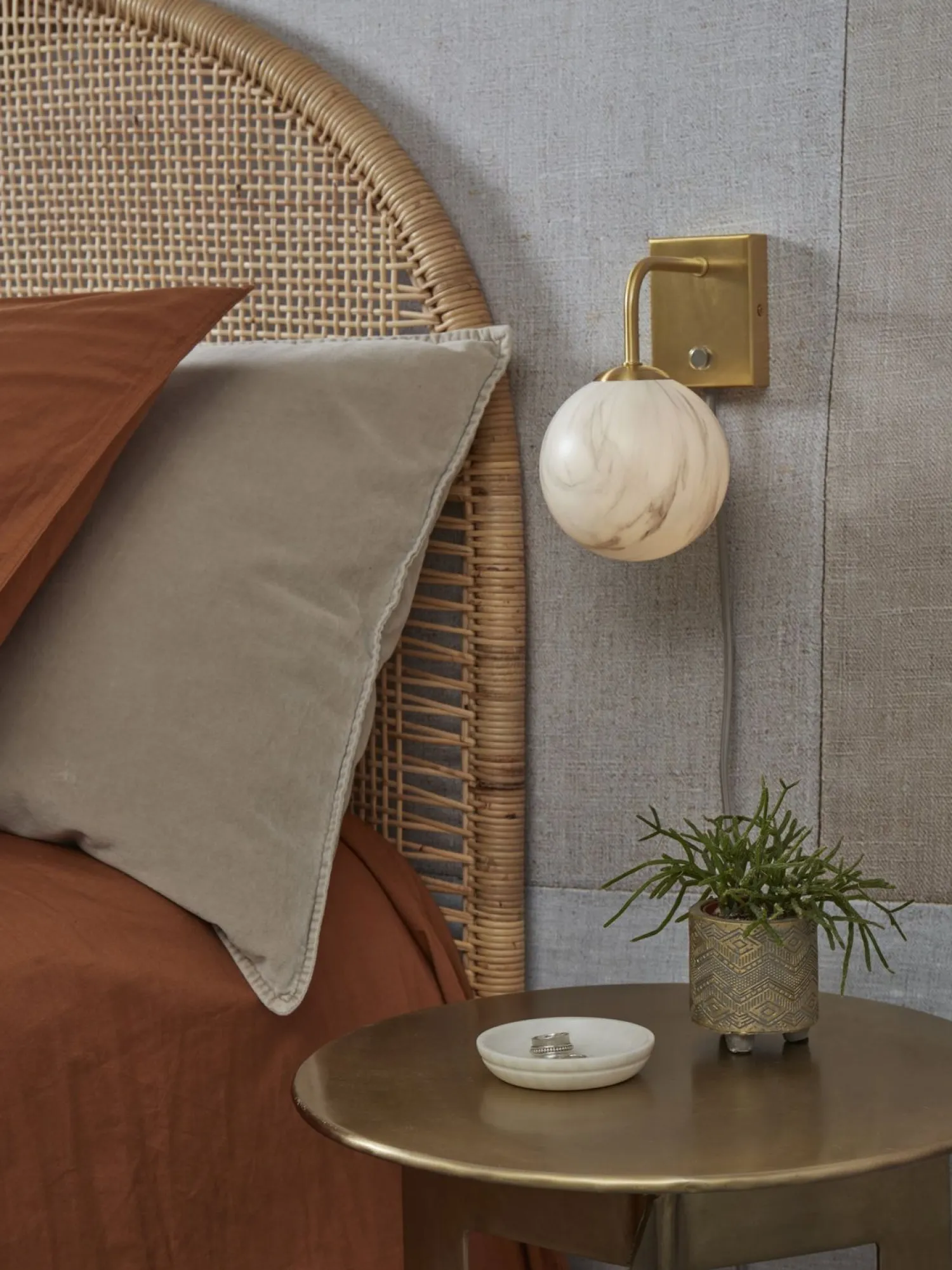 Wandlampen|Wandlampen-It's about RoMi Carrara Wandlamp White marble, Gold