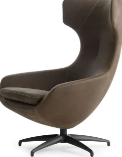 Leren Fauteuils|Design Fauteuils-Leolux Caruzzo Fauteuil Bruin