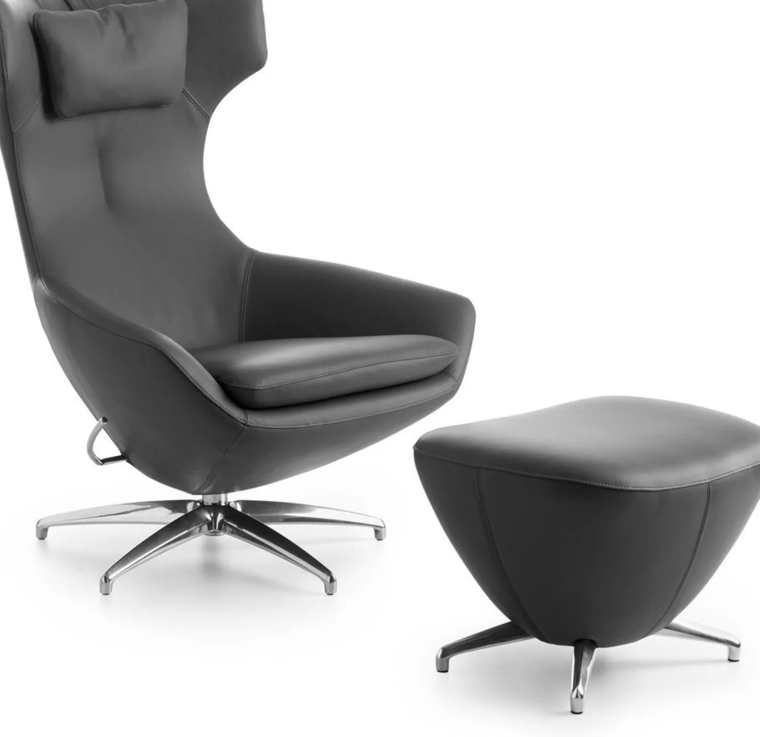 Design Fauteuils|Draaifauteuils-Leolux Caruzzo Plus Fauteuil Grijs