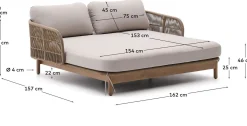 Tuinbanken-Kave Home Catalina Ligbed Beige, Bruin