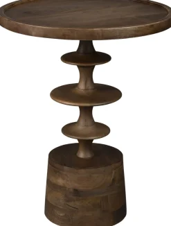 Houten Bijzettafels|Ronde Bijzettafels-Dutchbone Cath Bijzettafel Walnut