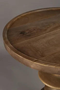 Houten Bijzettafels|Ronde Bijzettafels-Dutchbone Cath Bijzettafel Walnut