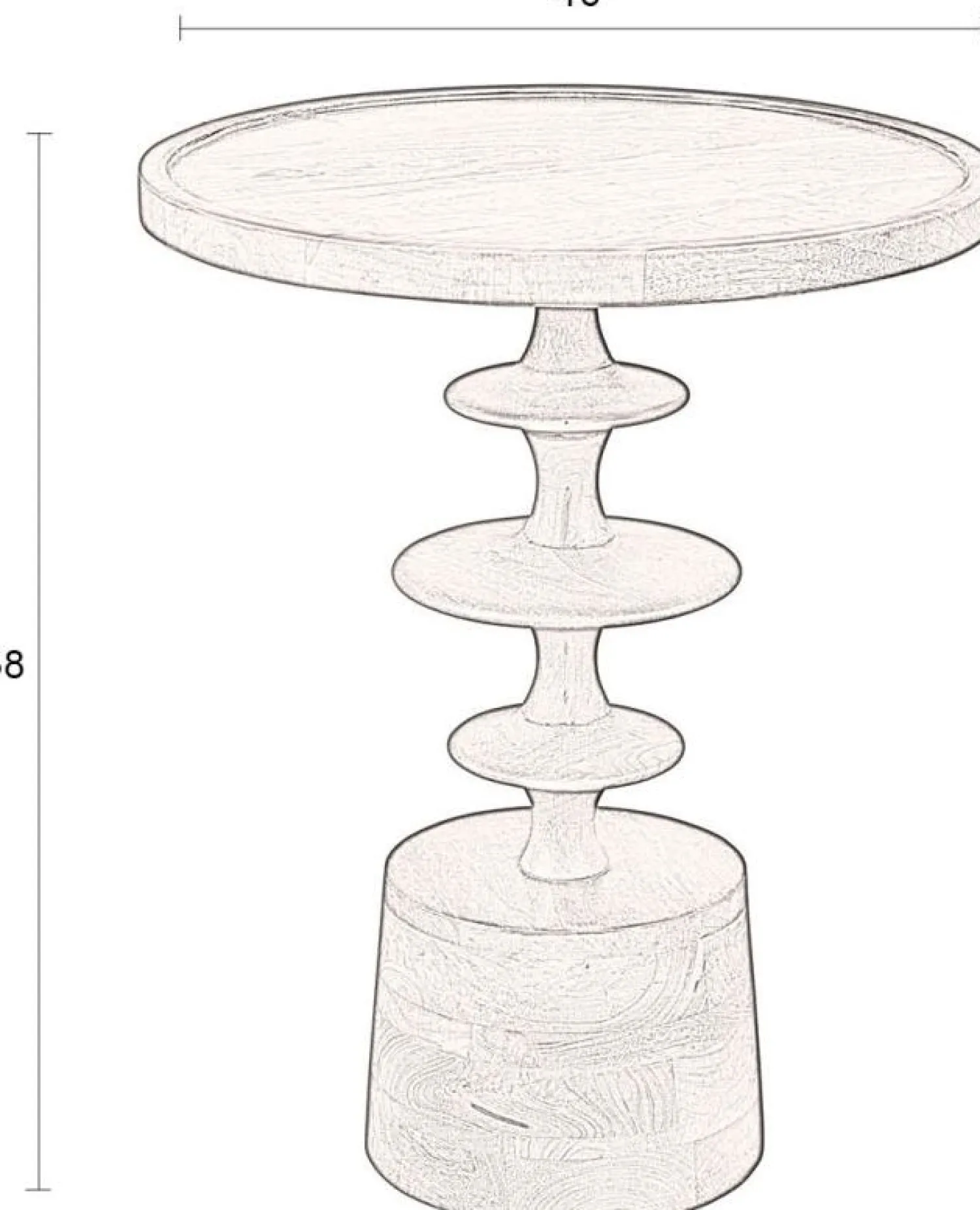 Houten Bijzettafels|Ronde Bijzettafels-Dutchbone Cath Bijzettafel Walnut
