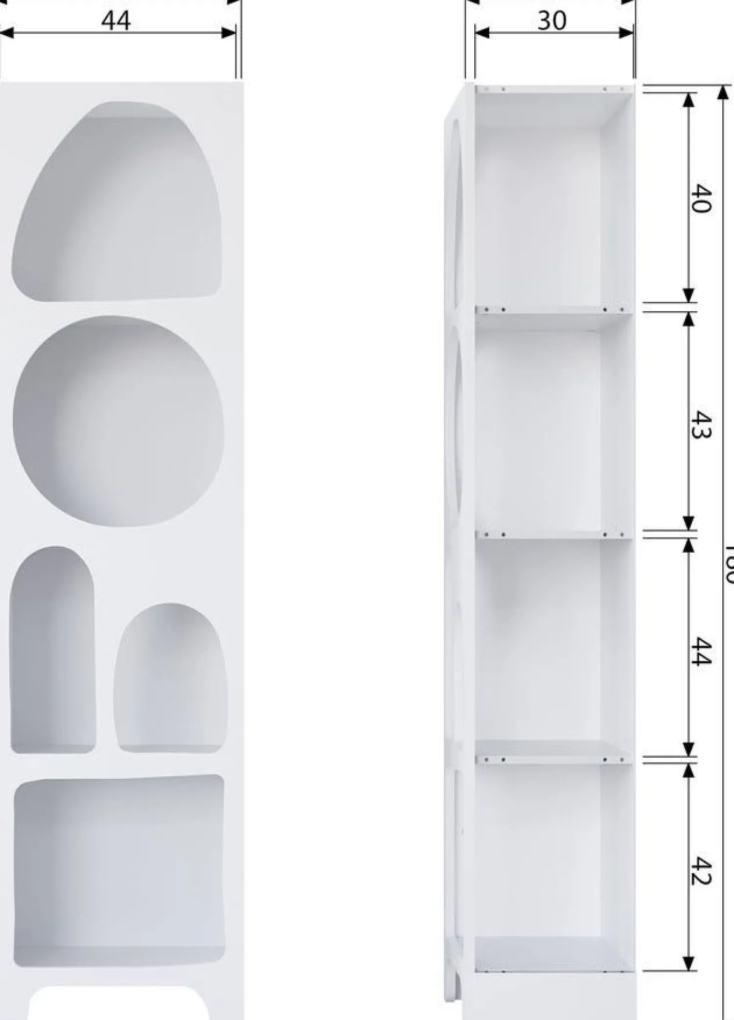 Vakkenkasten|Vakkenkasten-WOOOD Caz Vakkenkast White