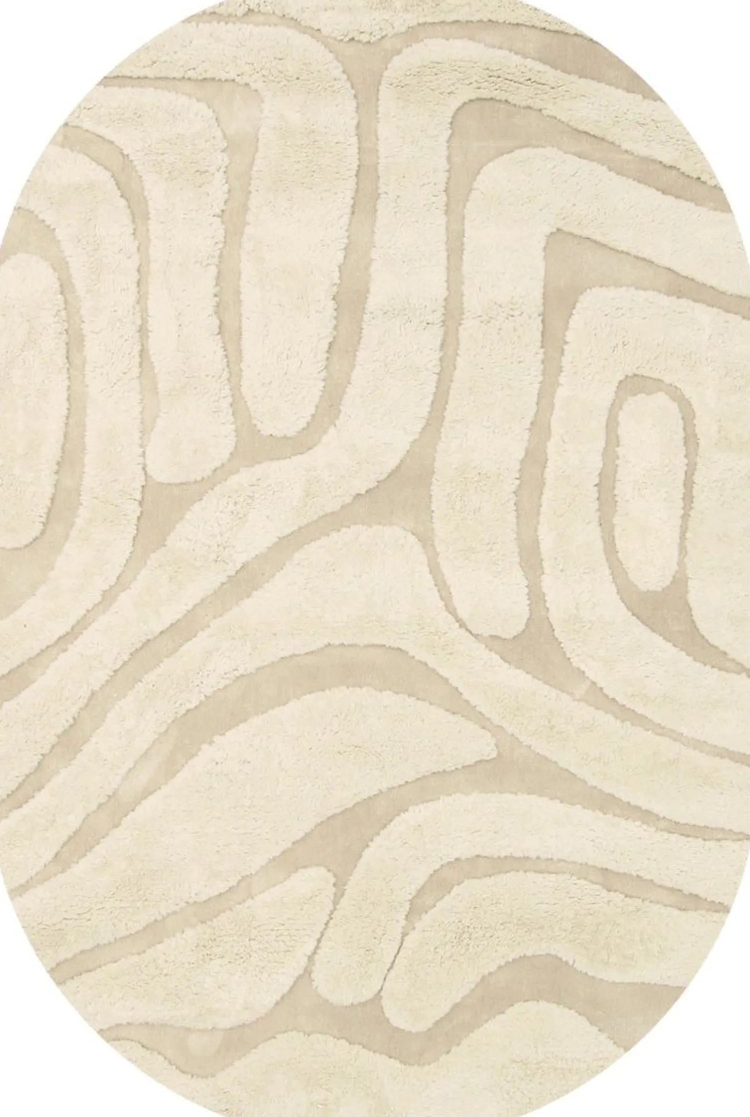Vloerkleden|Ovale Vloerkleden-Trendhopper Chase Ovaal Vloerkleed Creme