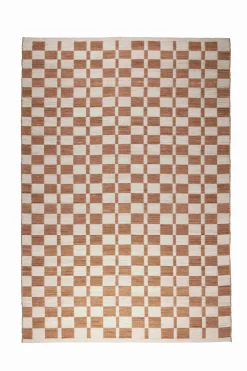 Vloerkleden|Rechthoekige Vloerkleden-Zuiver Checker Vloerkleed Terra, Wit