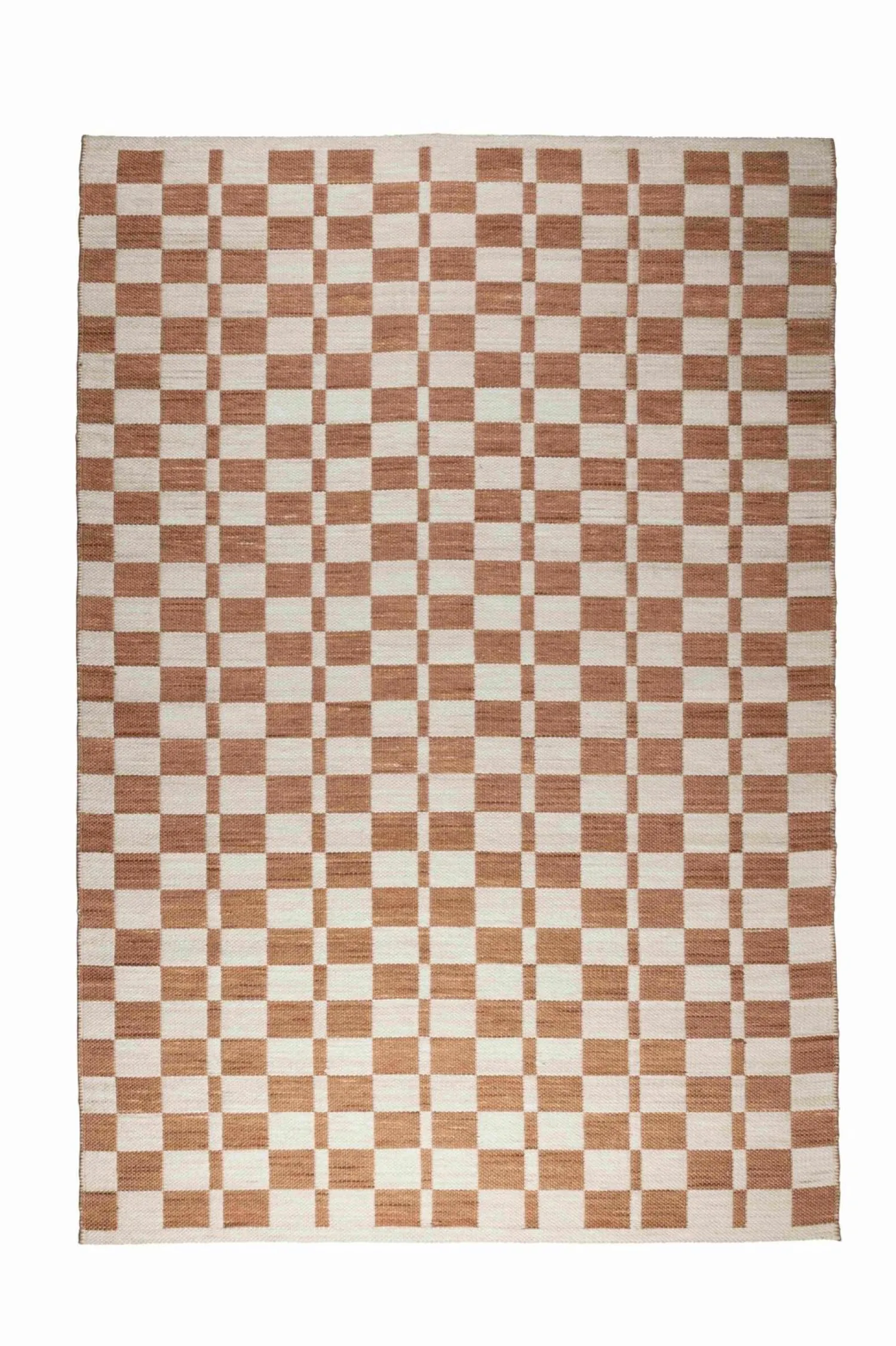 Vloerkleden|Rechthoekige Vloerkleden-Zuiver Checker Vloerkleed Terra, Wit