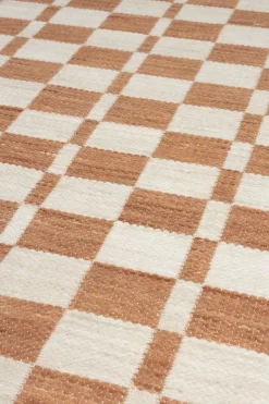 Vloerkleden|Rechthoekige Vloerkleden-Zuiver Checker Vloerkleed Terra, Wit