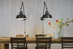Industriële Wandlampen|Wandlampen-It's about RoMi Chicago Wandlamp Zwart