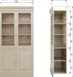 Vitrinekasten|Buffetkasten-vtwonen Chow Vitrinekast Dakargrau