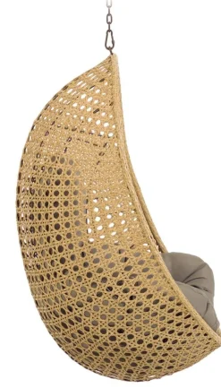 Tuinstoelen-Kave Home Cira Outdoor Hangstoel Naturel, Bruin