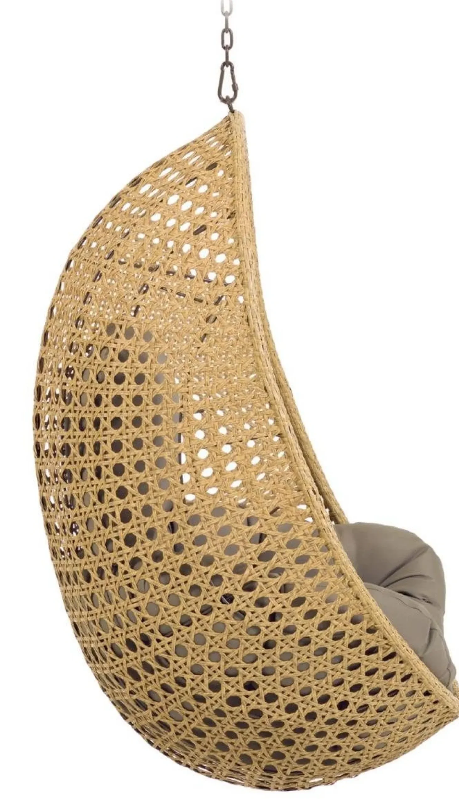 Tuinstoelen-Kave Home Cira Outdoor Hangstoel Naturel, Bruin
