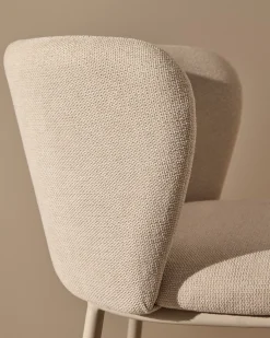 Stoffen Barkrukken-Kave Home Ciselia Barstoel Beige