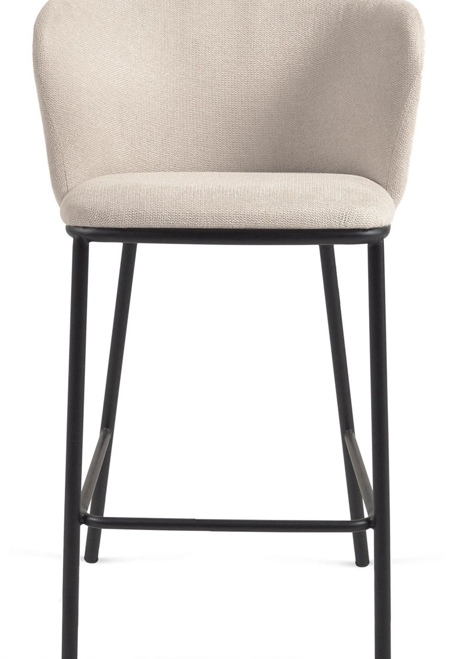 Stoffen Barkrukken-Kave Home Ciselia Barstoel Beige, Zwart