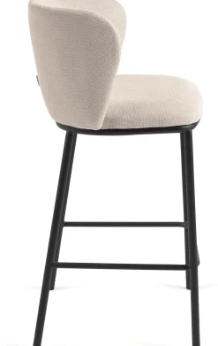 Stoffen Barkrukken-Kave Home Ciselia Barstoel Beige, Zwart