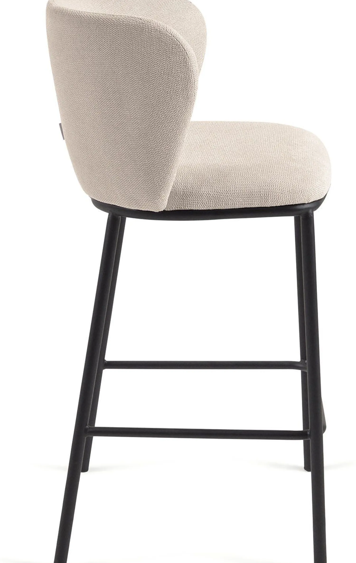 Stoffen Barkrukken-Kave Home Ciselia Barstoel Beige, Zwart