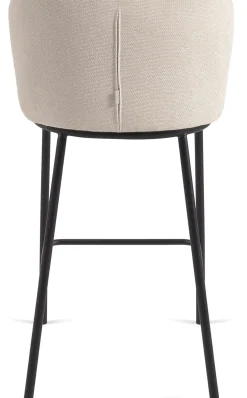 Stoffen Barkrukken-Kave Home Ciselia Barstoel Beige, Zwart