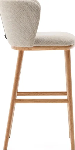 Stoffen Barkrukken-Kave Home Ciselia Hoog Barstoel Beige